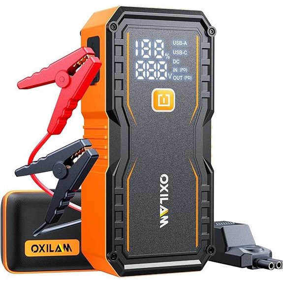 OXILAM 20000mAh Jump Starter with USB & LED Light