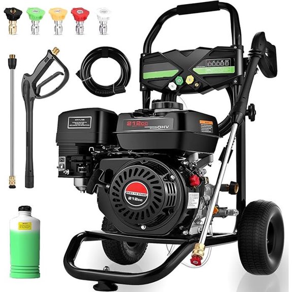 Gas Pressure Washer 4200PSI with Nozzles & Foam