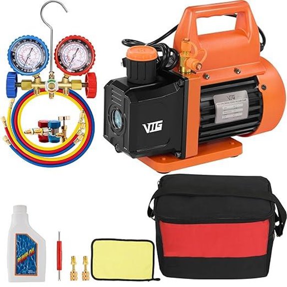 HVAC Vacuum Pump & Gauge Set with R134a Tap