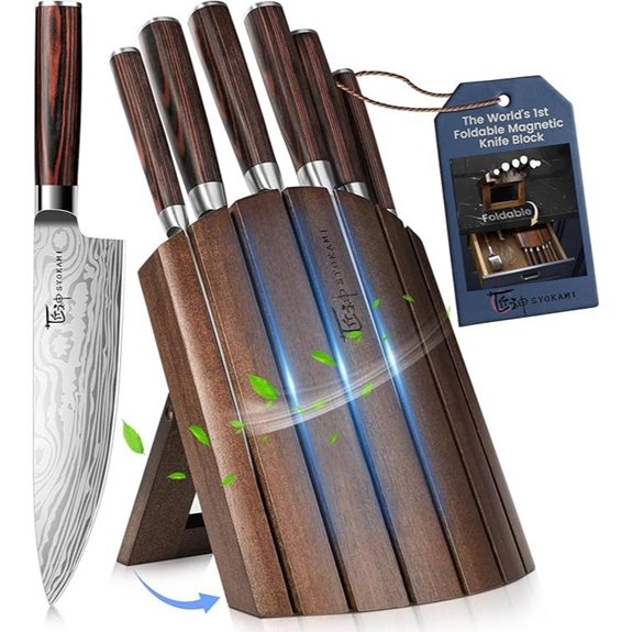 7-Piece Japanese Kitchen Knife Set with Magnet Block