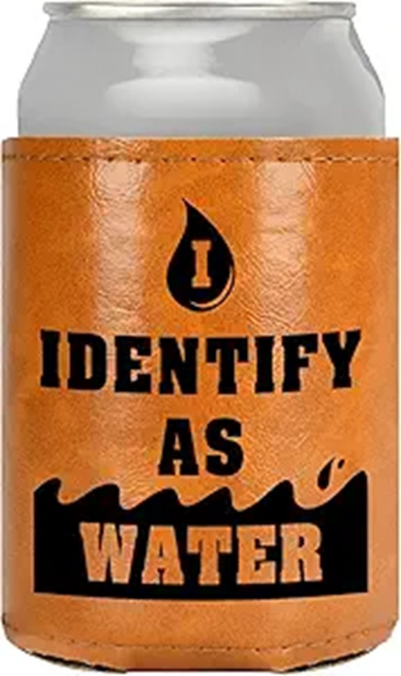 Leather Can Cooler Stocking Stuffer for Men and Women