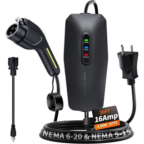 Level 1 & 2 EV Charger with 20ft Cable
