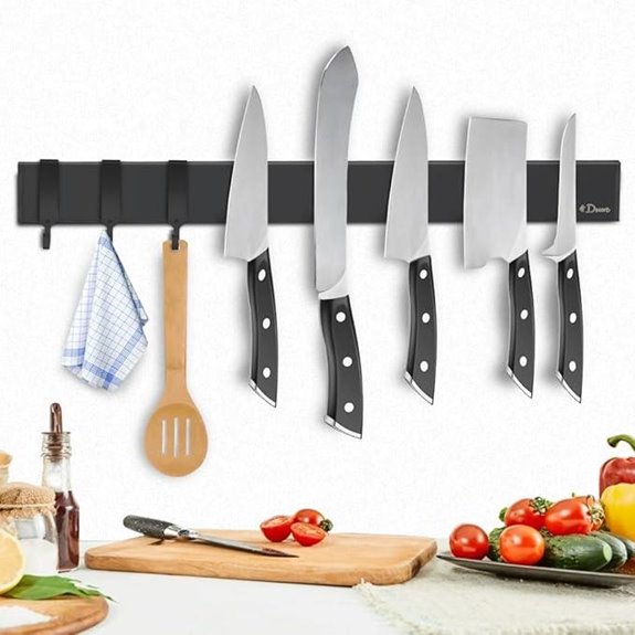 Dmore Magnetic Knife Holder Wall Mount with Hooks