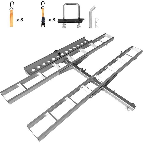 Motorcycle Hitch Carrier with Ramp & Anti-Wobble System