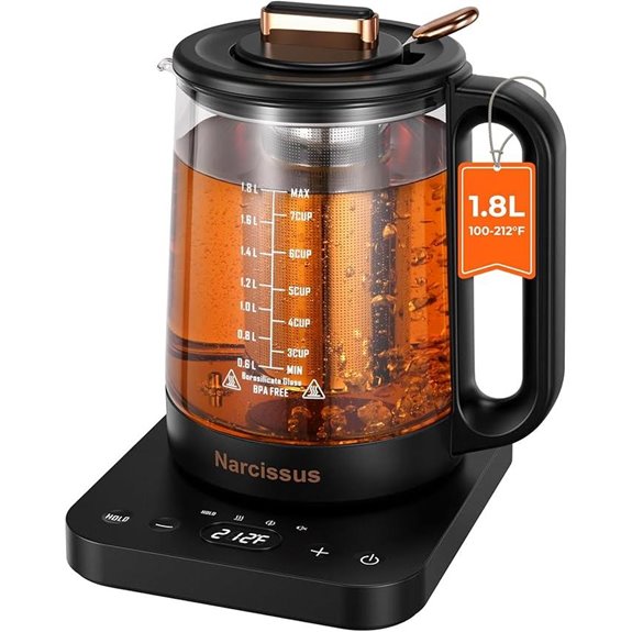 Narcissus 1.8L Electric Glass Kettle with Infuser