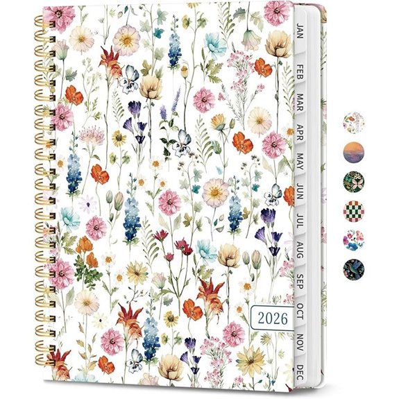 2026 Weekly & Monthly Planner with Tabs and Pocket