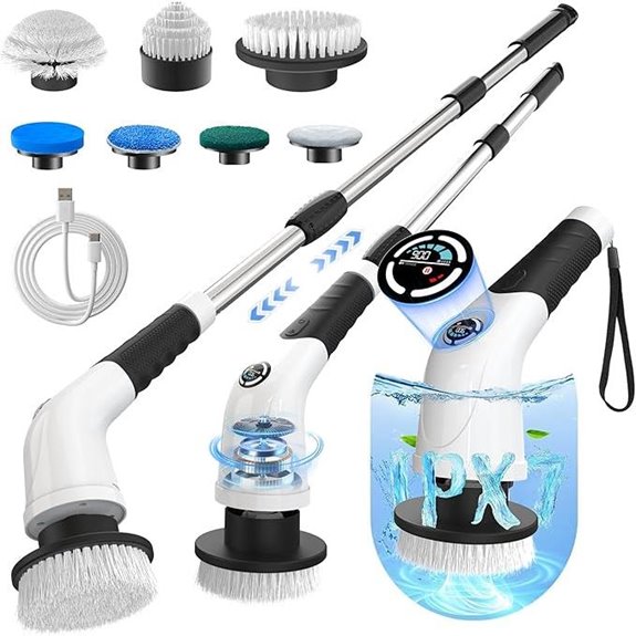 Electric Spin Scrubber with 3-Speed & Replaceable Heads