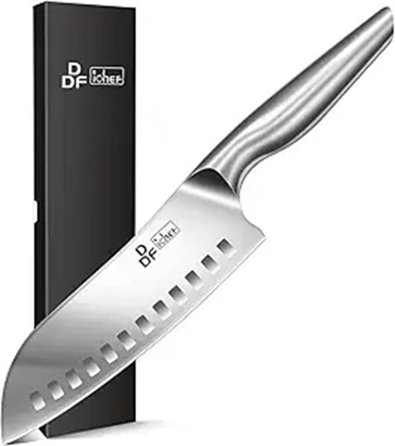 DDF Kitchen Chef’s Santoku Knife 7-Inch Stainless Steel