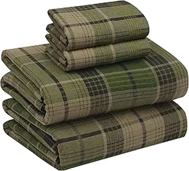 RUVANTI Queen Flannel Sheet Set 4-Piece Soft & Cozy