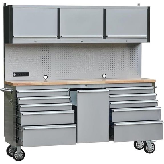 72 Stainless Steel Rolling Tool Chest with Cabinets