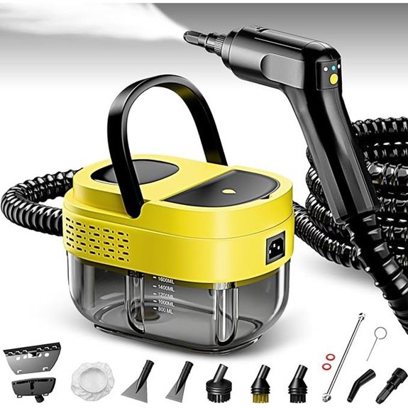 Steam Cleaner with 16 Accessories and Adjustable Handle