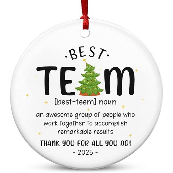 TEEZWONDER Team Gifts Ceramic Christmas Ornaments