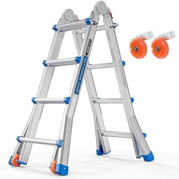 LUISLADDERS 4-Step Telescoping Folding Extension Ladder