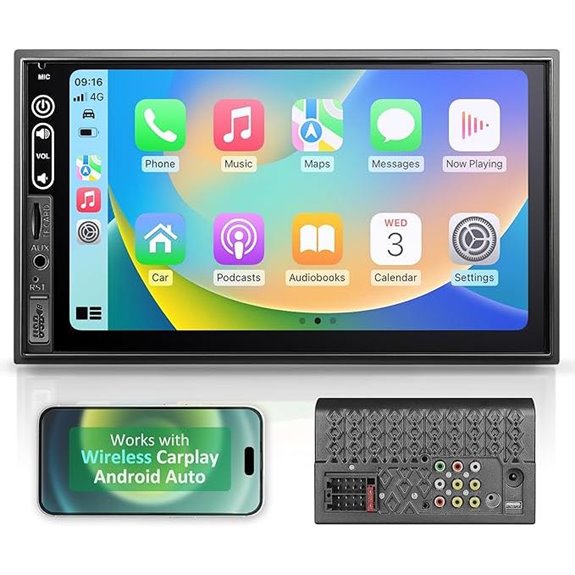 Double Din Car Stereo with Wireless Apple Carplay