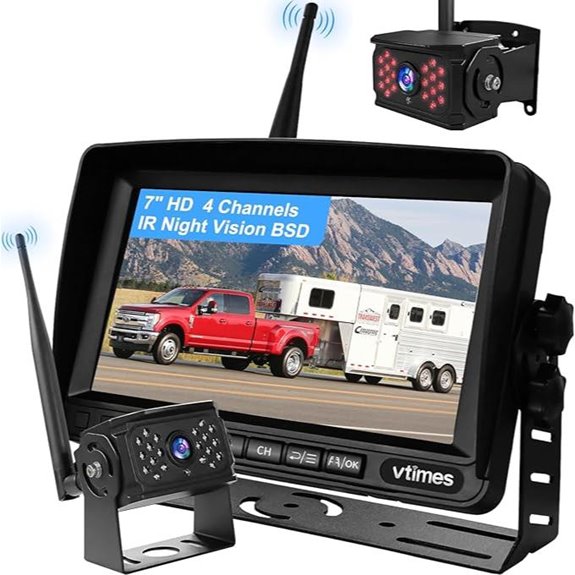 Wireless Backup Camera for Trucks & RVs with Monitor
