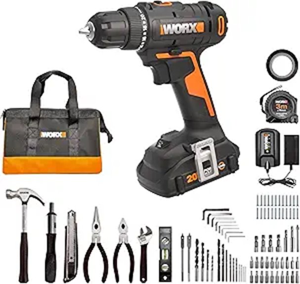 Worx 20V Cordless Drill with 84 Accessories