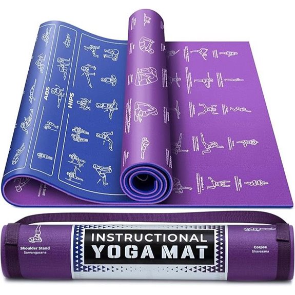 Instructional Yoga Mat with Carrying Strap