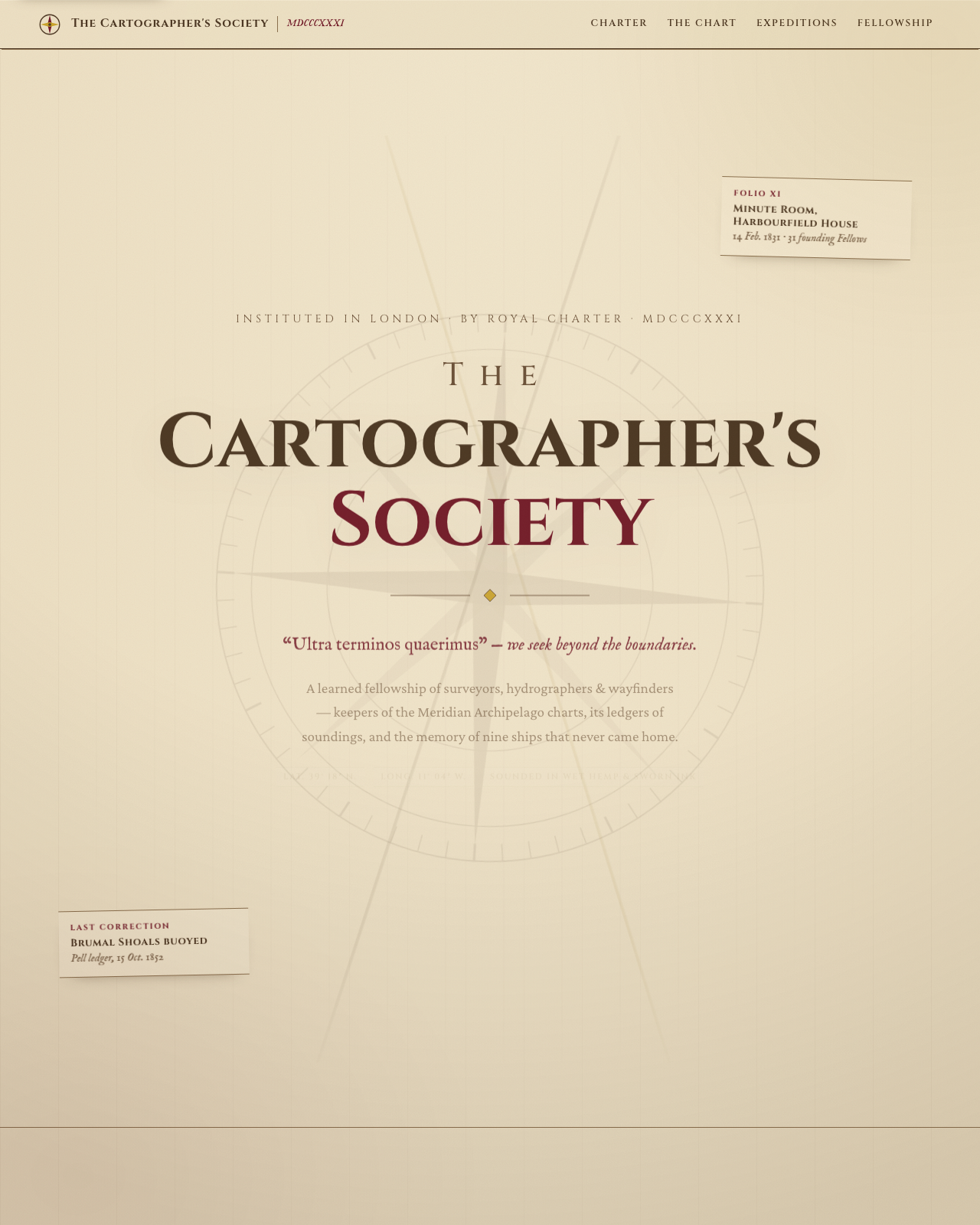 Live view of The Cartographer's Society — est. 1831