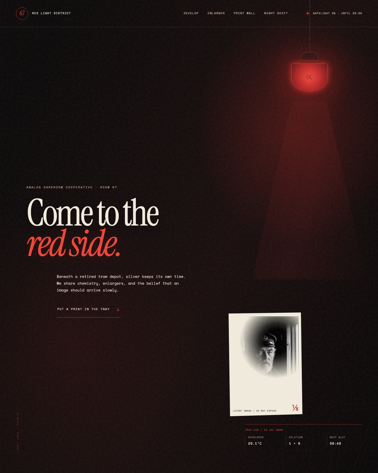 Live view of Red Light District 67 — Analog Darkroom Cooperative