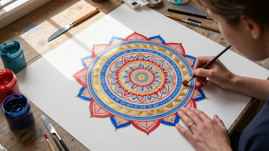 At A ‘Molecular Level,’ Mu Pan Composes Meticulous Mandalas In Acrylic