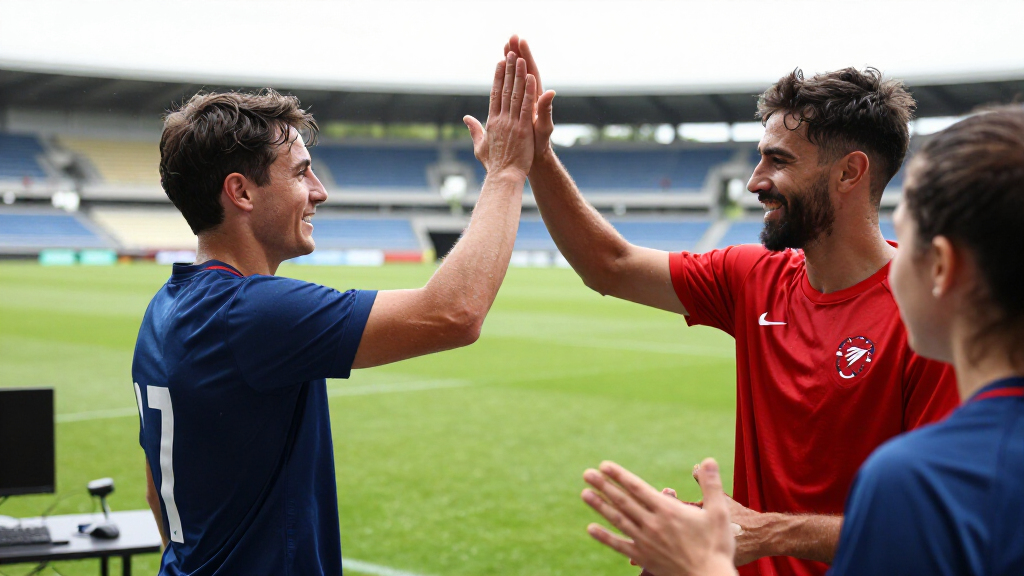 Football Teammates After Scoring A Goal