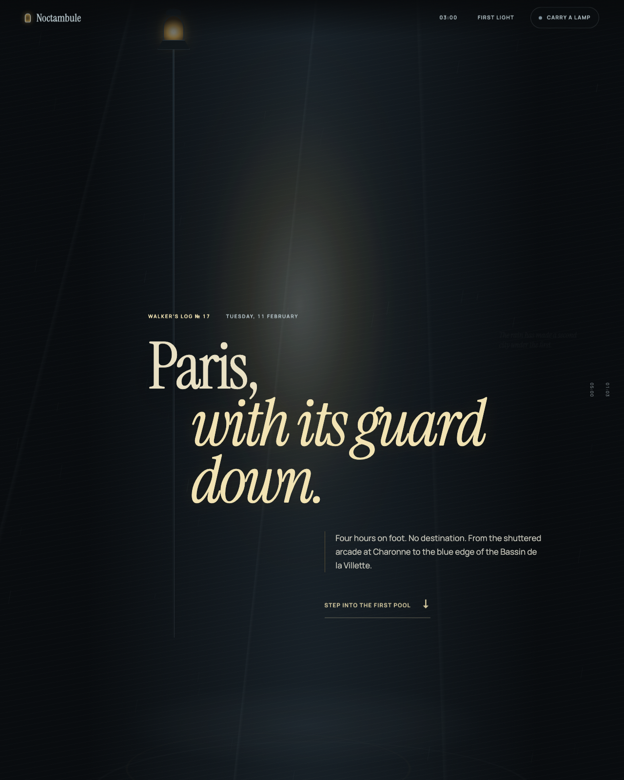 Live view of Noctambule — Paris on foot, 01:00–05:00